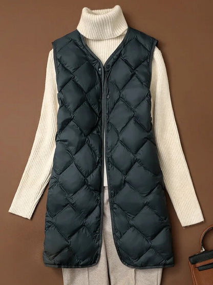 Dunväst Dam Lätt Nylon Puffer-2