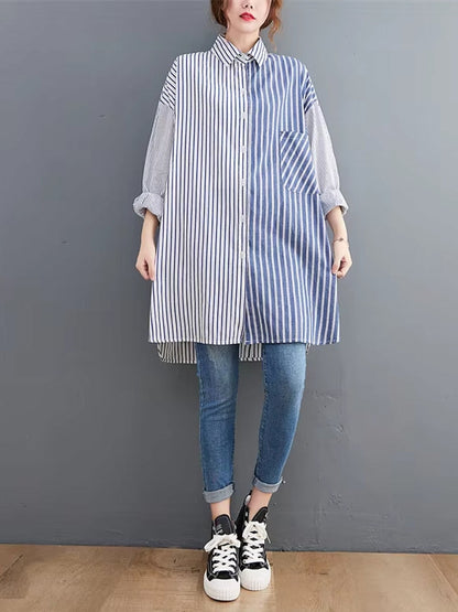 Kvinnors Långärmad Blus Batwing Ärmar Bomullsmix 6