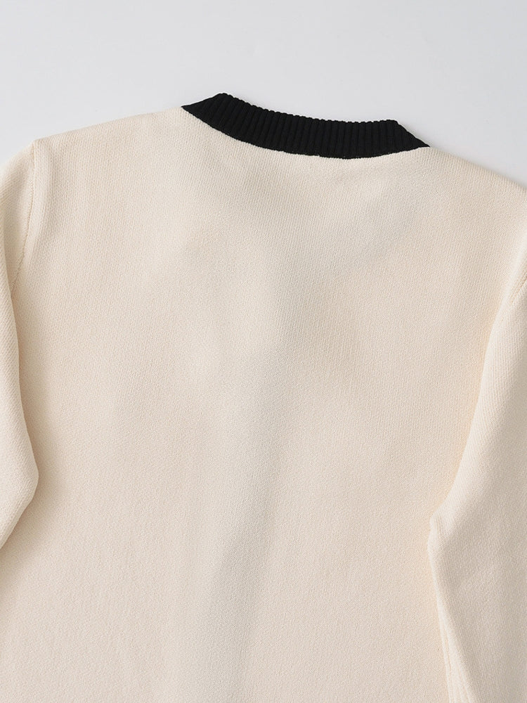 Dam Kofta med Gyllene Knappar Cirkulär Halsringning Polyester-4