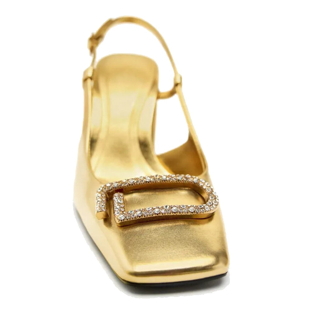 Damklackar Sling Baked Skor Blockklack Mikrofiber-4