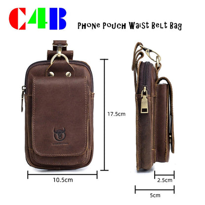 Herr Bältesficka Läder Kompakt Design för Mobiltelefoner Upp till 7 Tum-4