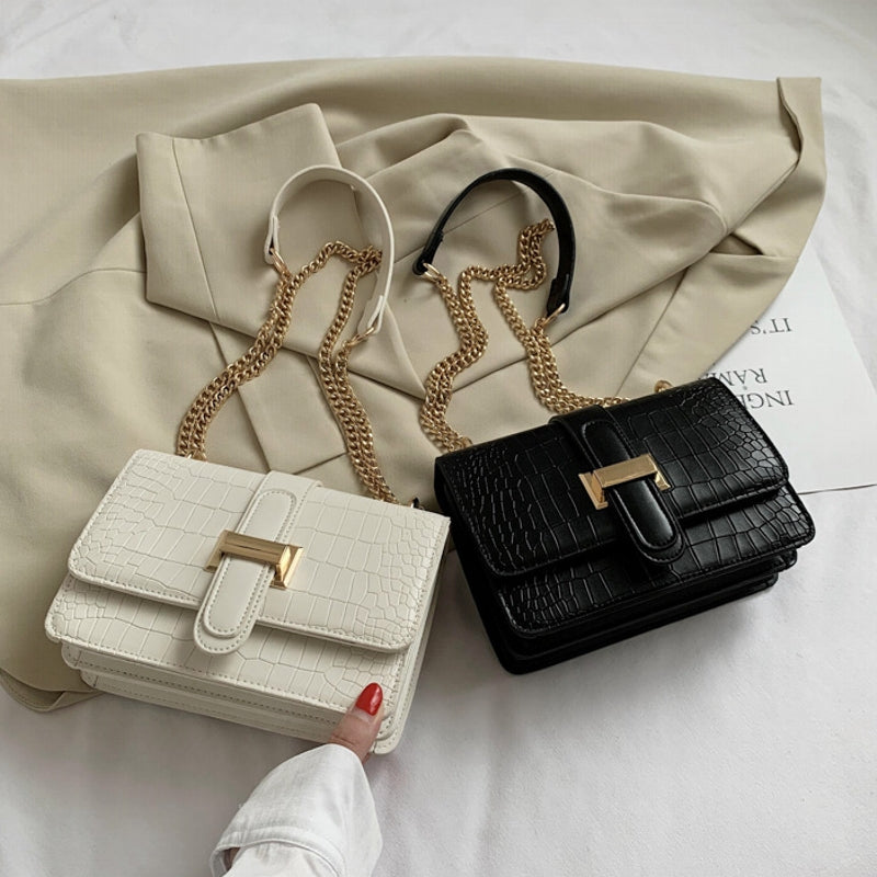 Dam Axelväska Vintage Stil PU Läder Med Inre Ficka-4