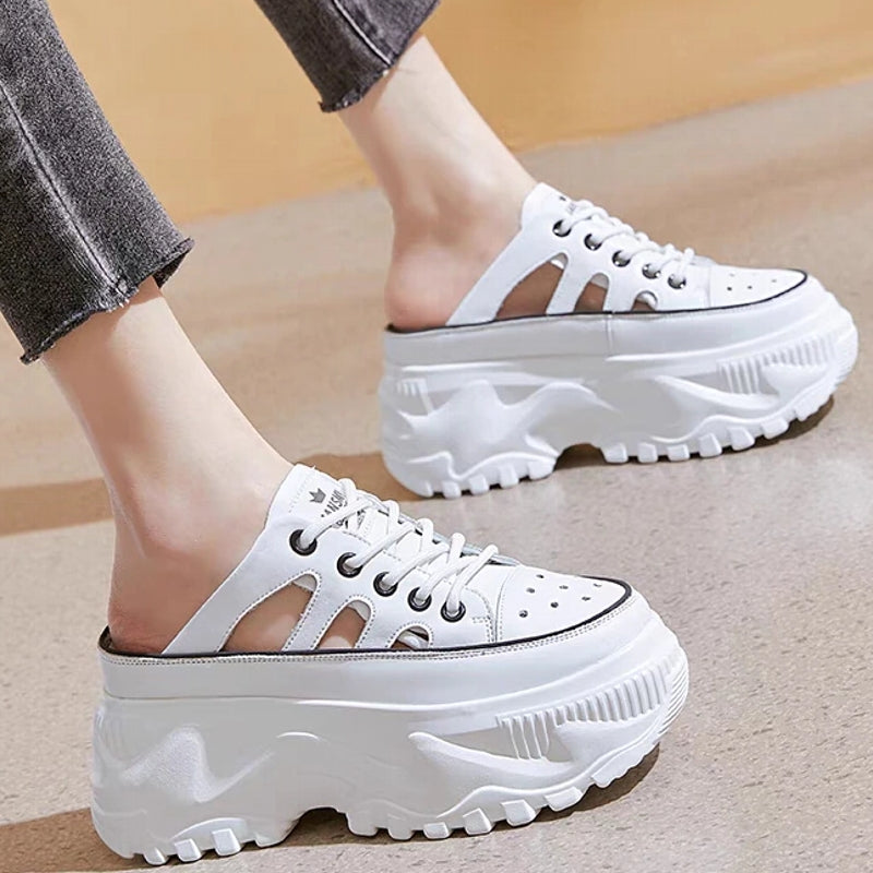 Bekväma Dam Loafers med Hög Klack 8,5 cm och Rund Tå - Elegant PU Skor för Vardags och Fest 9