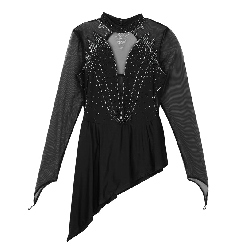 Dam Sport Ballet Kostym Med Glittrande Detaljer Polyester Mesh-2