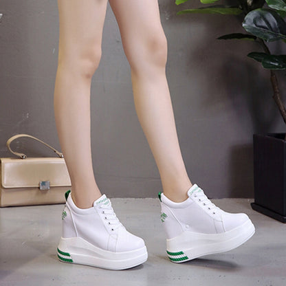 Kvinnors Högklackade Sneakers Sportig Vulkaniserad Plattformsdesign Andningsbart Material-4