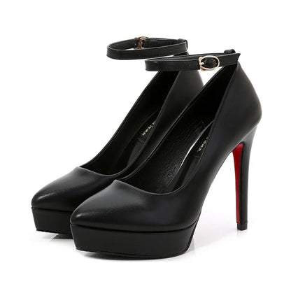 Kvinnors Tåskor Stiletto Spetsig Tå Konstläder 12 cm Klack-2