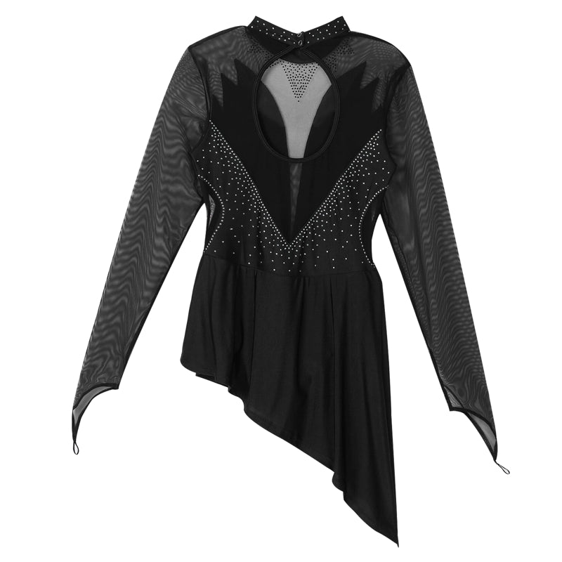 Dam Sport Ballet Kostym Med Glittrande Detaljer Polyester Mesh-3