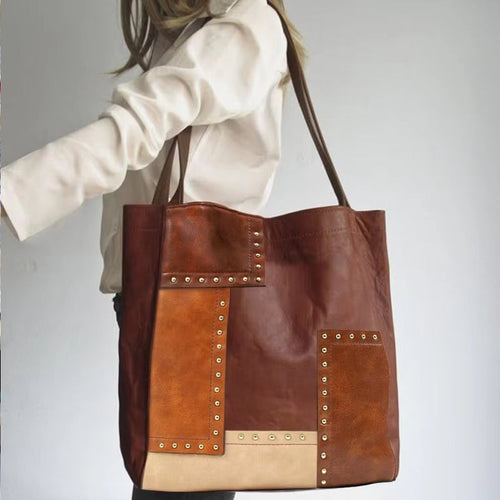 Dam Axelväska Retro Trend PU-material med Nitar-1