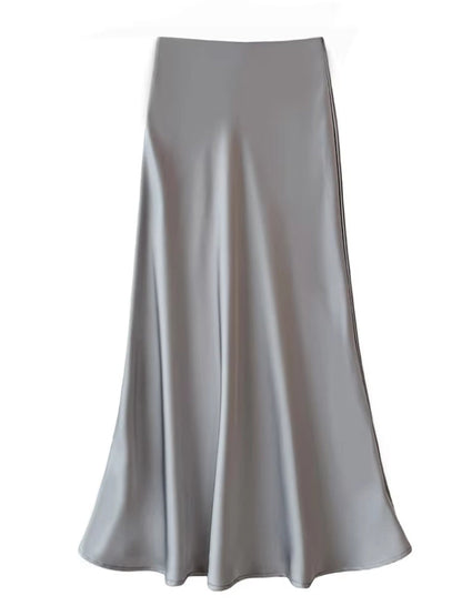 Variant image for Dam Kjol A-linjeformad Wrap-design Satinacetat-25