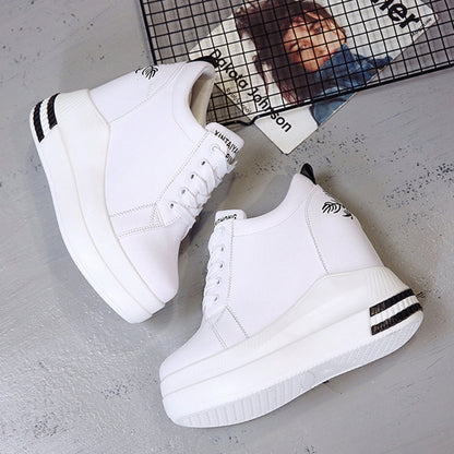 Kvinnors Högklackade Sneakers Sportig Vulkaniserad Plattformsdesign Andningsbart Material-2