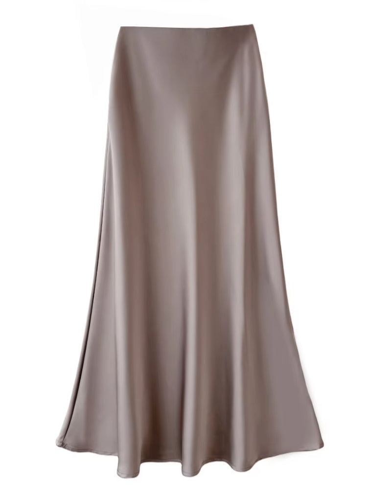 Variant image for Dam Kjol A-linjeformad Wrap-design Satinacetat-43