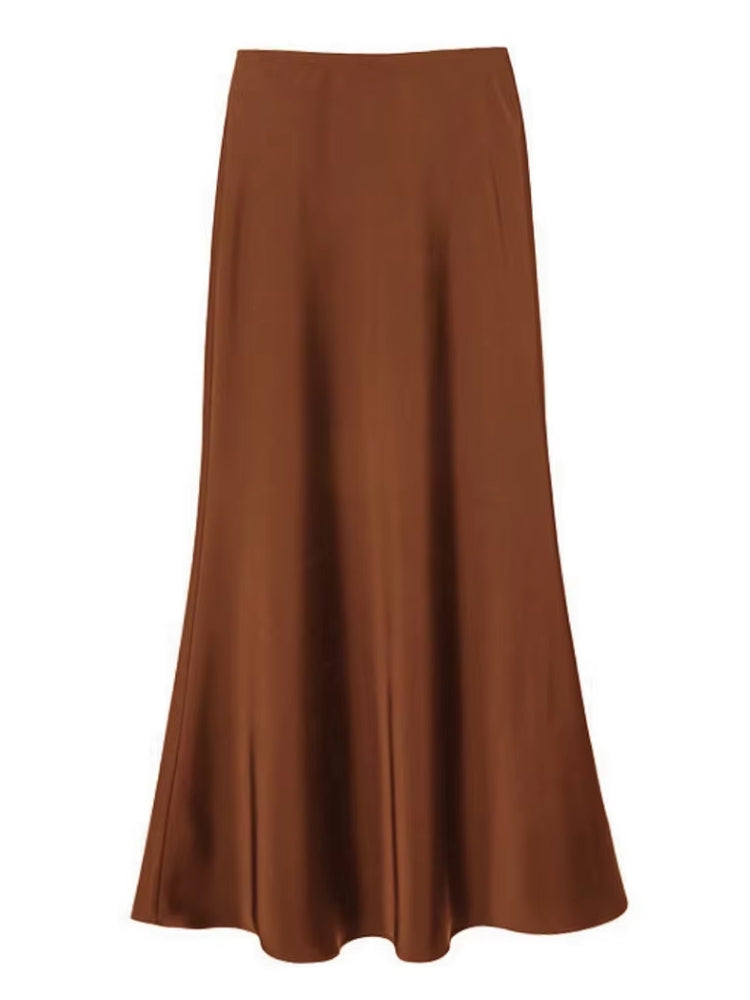 Variant image for Dam Kjol A-linjeformad Wrap-design Satinacetat-31