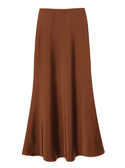 Variant image for Dam Kjol A-linjeformad Wrap-design Satinacetat-31