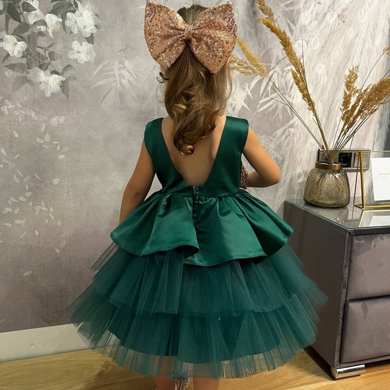 Flickklänning Dopklänning Puffig Tutu Bomull Polyester-3