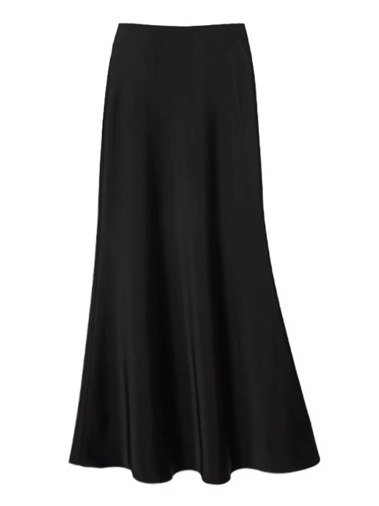 Variant image for Dam Kjol A-linjeformad Wrap-design Satinacetat-37