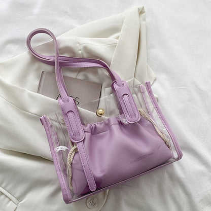 Variant image for Dam Handväska Stor Transparent PU Läder med Flera Fickor-3