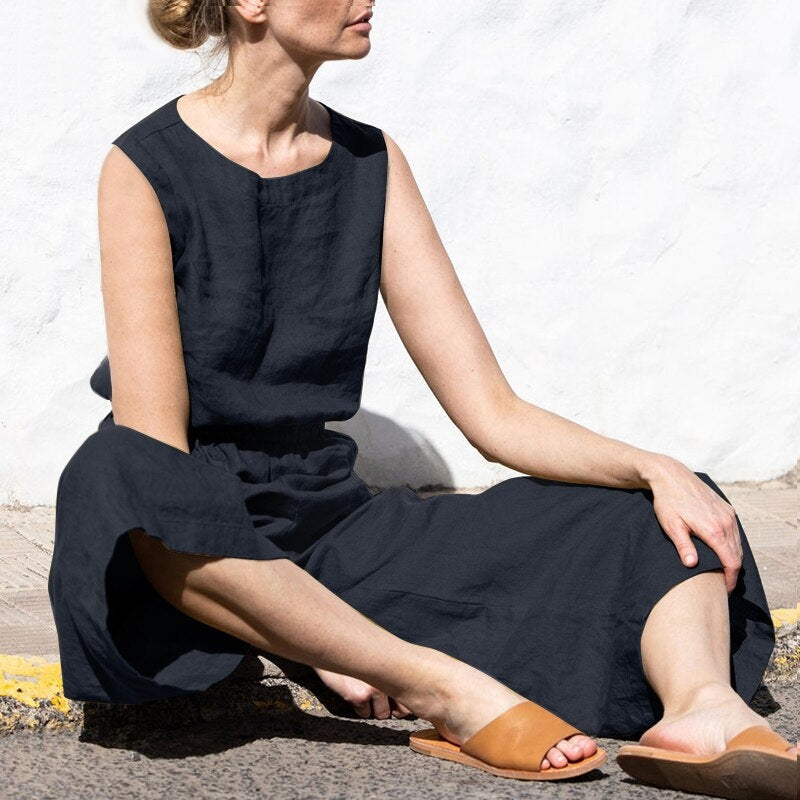Dam Overall Sommarstil Ergonomisk Bomull-5
