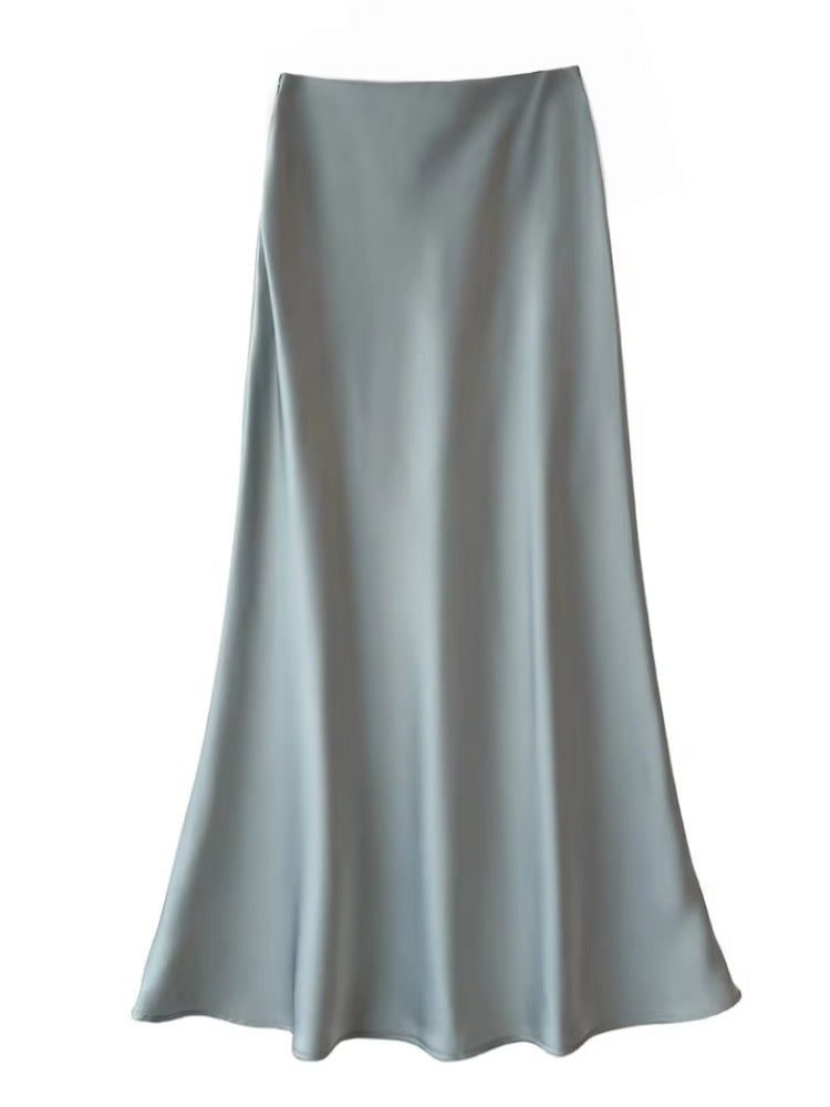 Variant image for Dam Kjol A-linjeformad Wrap-design Satinacetat-61