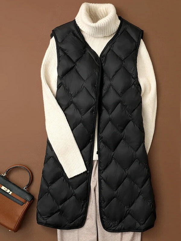 Dunväst Dam Lätt Nylon Puffer-4