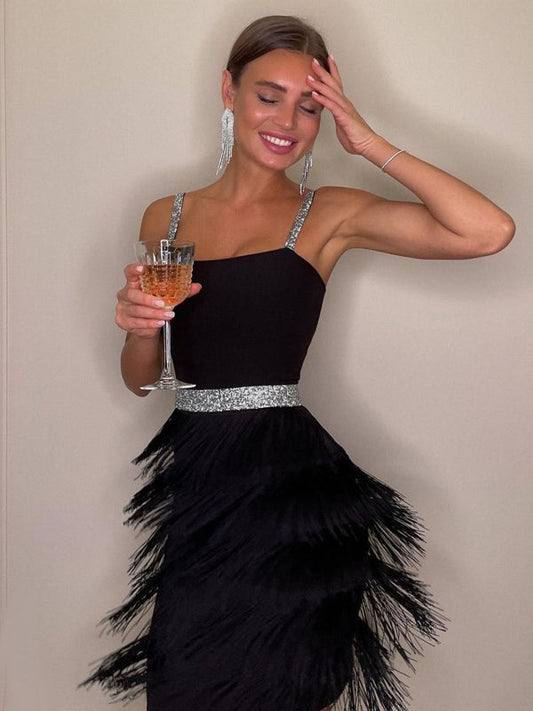 Dam Midi Klänning A-linjeformad Djup Halsringning Polyester Fina Dam Klänningar-1