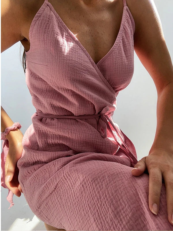 Variant image for Dam Maxiklänning V-ringning Mjuk Bomull-10