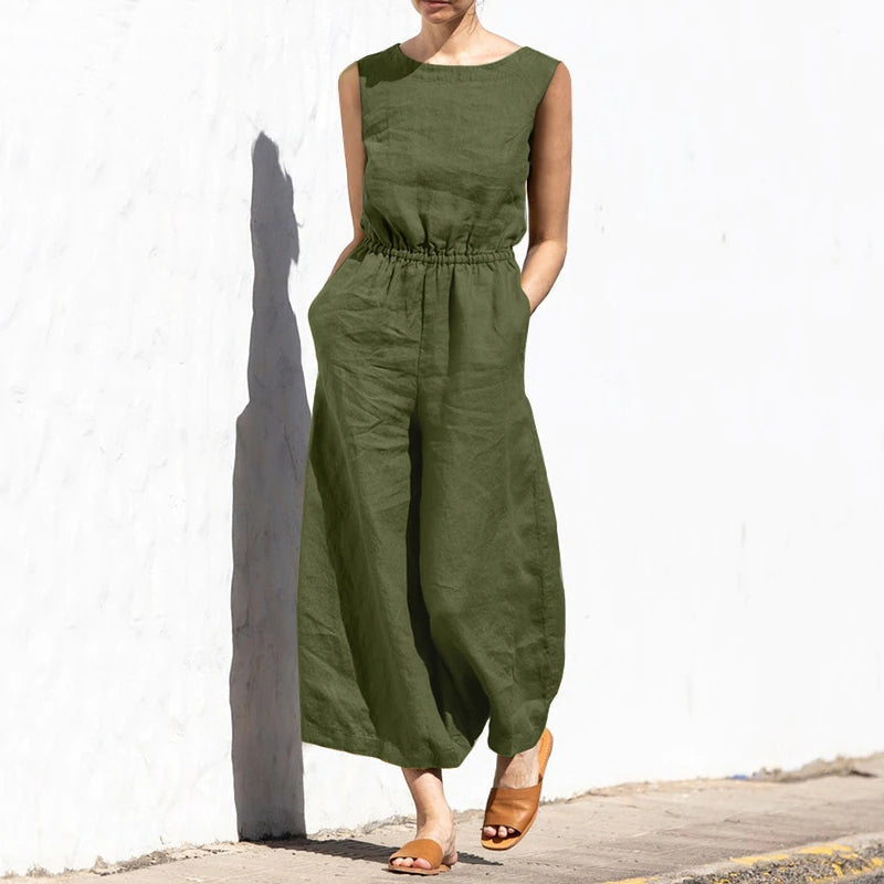 Dam Overall Sommarstil Ergonomisk Bomull-6
