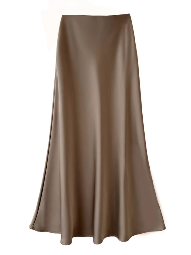 Variant image for Dam Kjol A-linjeformad Wrap-design Satinacetat-55