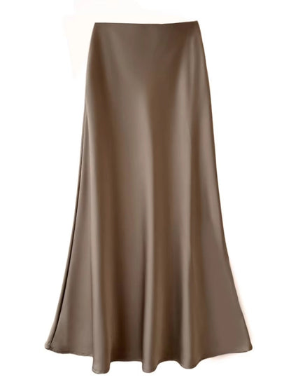 Variant image for Dam Kjol A-linjeformad Wrap-design Satinacetat-55