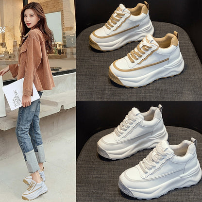 Kvinnors Sneakers 8 cm Häl Läder-2