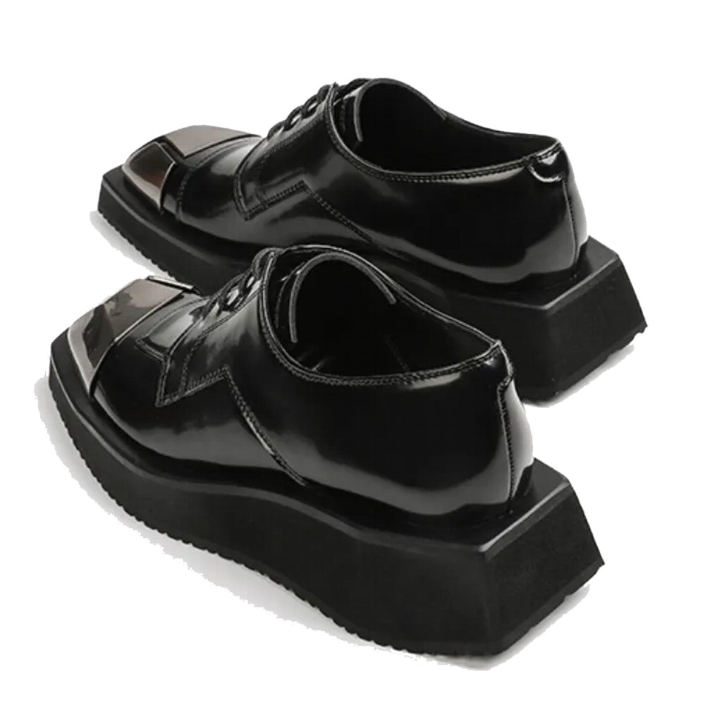 Dam Oxford Skor Plattform PU Fyrkantig Tå 2,5 cm Häl-2