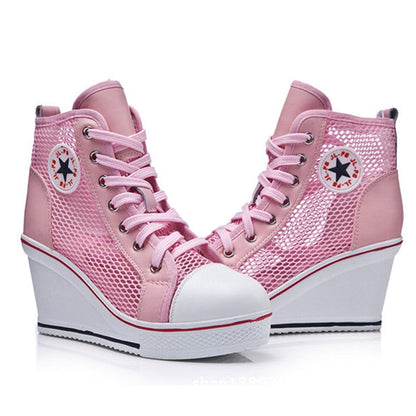 Höga Sneakers Dam Mesh Hög Sula 7,5 cm-2