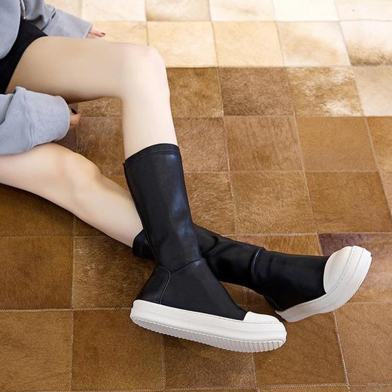 Variant image for Kvinnors Ankelstövlar Mikromaskläder Platt Gummisula-12