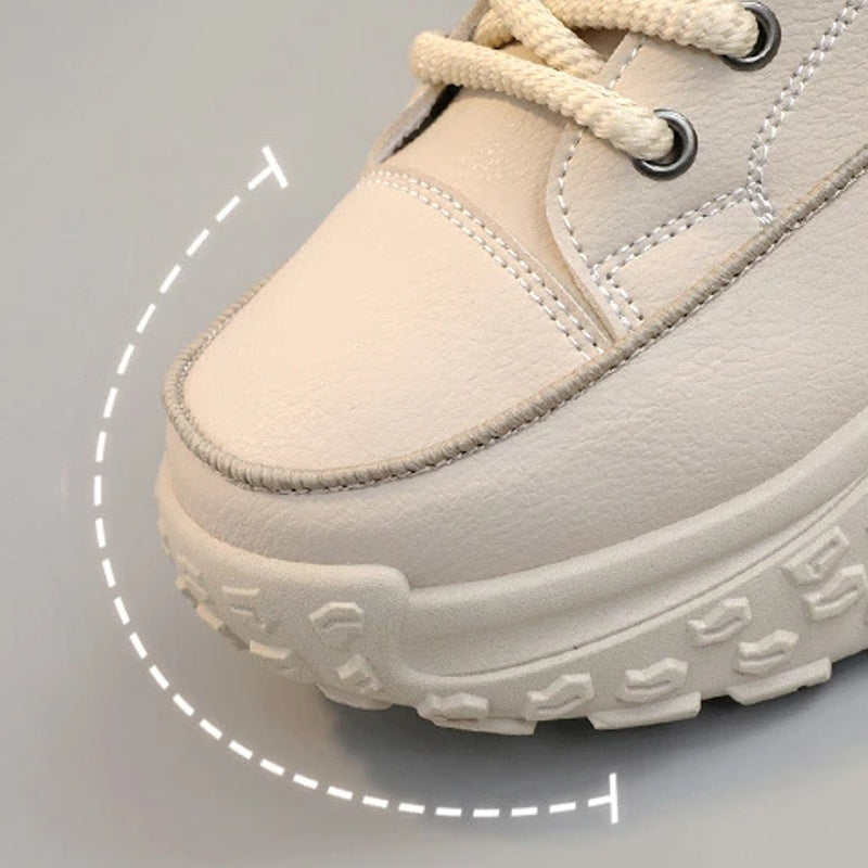 Kvinnors Hög Top Sneakers PU Plattformsula-5