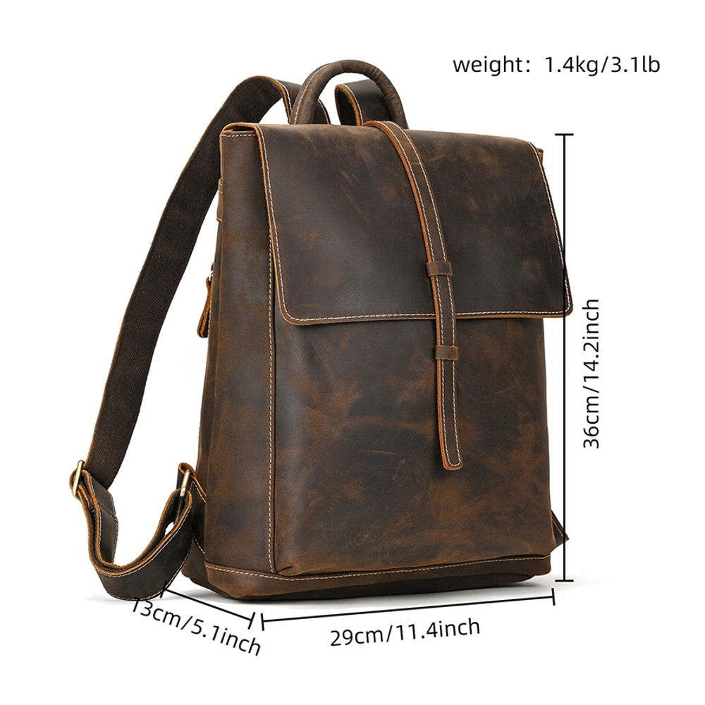 Unisex Ryggsäck Läder Kompakt Design-4