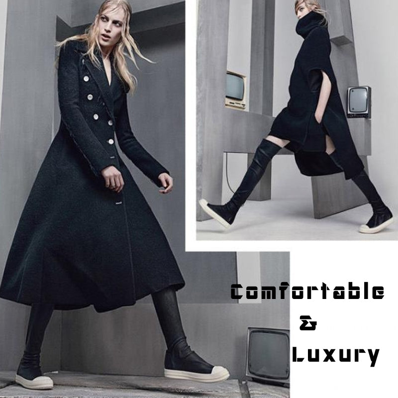 Kvinnors Ankelstövlar Mikromaskläder Platt Gummisula-6