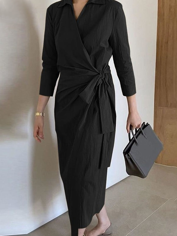 Variant image for Maxiklänning Dam 3/4 Ärmar Bomull Polyester Elegant-9