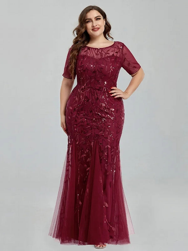 Dam Tyllklänning med Paljettnät för Formella Tillfällen-1