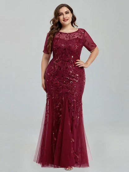 Dam Tyllklänning med Paljettnät för Formella Tillfällen-1