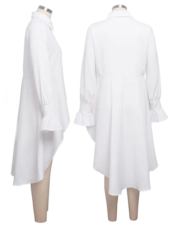 Dam Asymmetrisk Topp Elegant Polyester-3