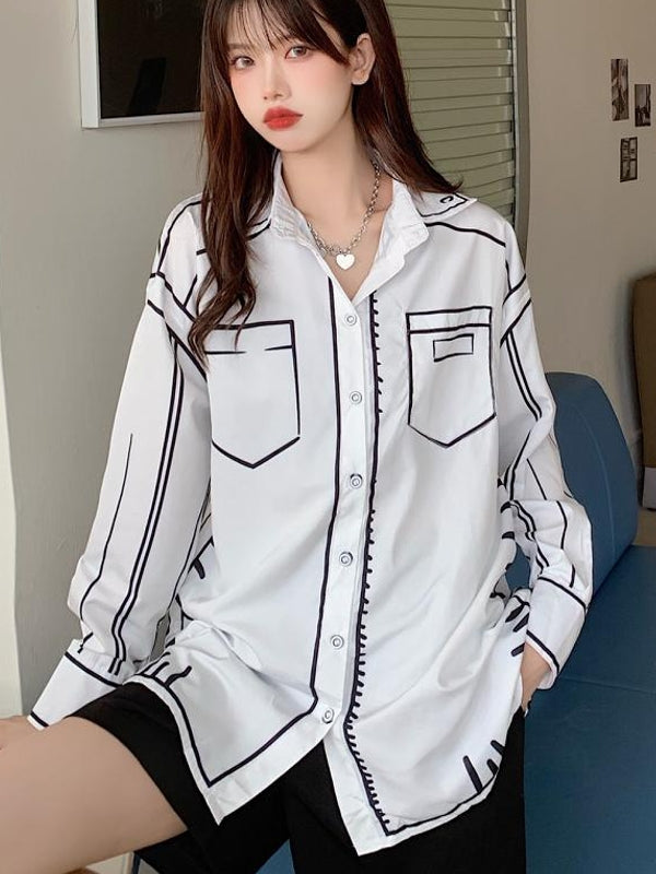 Variant image for Dam Blus Graffiti Tryck Polyester-2