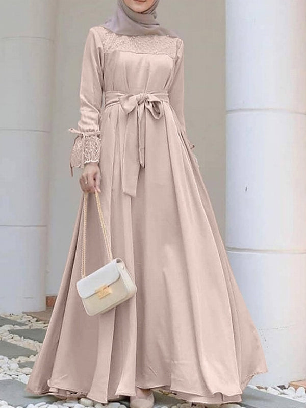 Maxiklänning Dam Långärmad Polyester Elegant Lång Klänning 2
