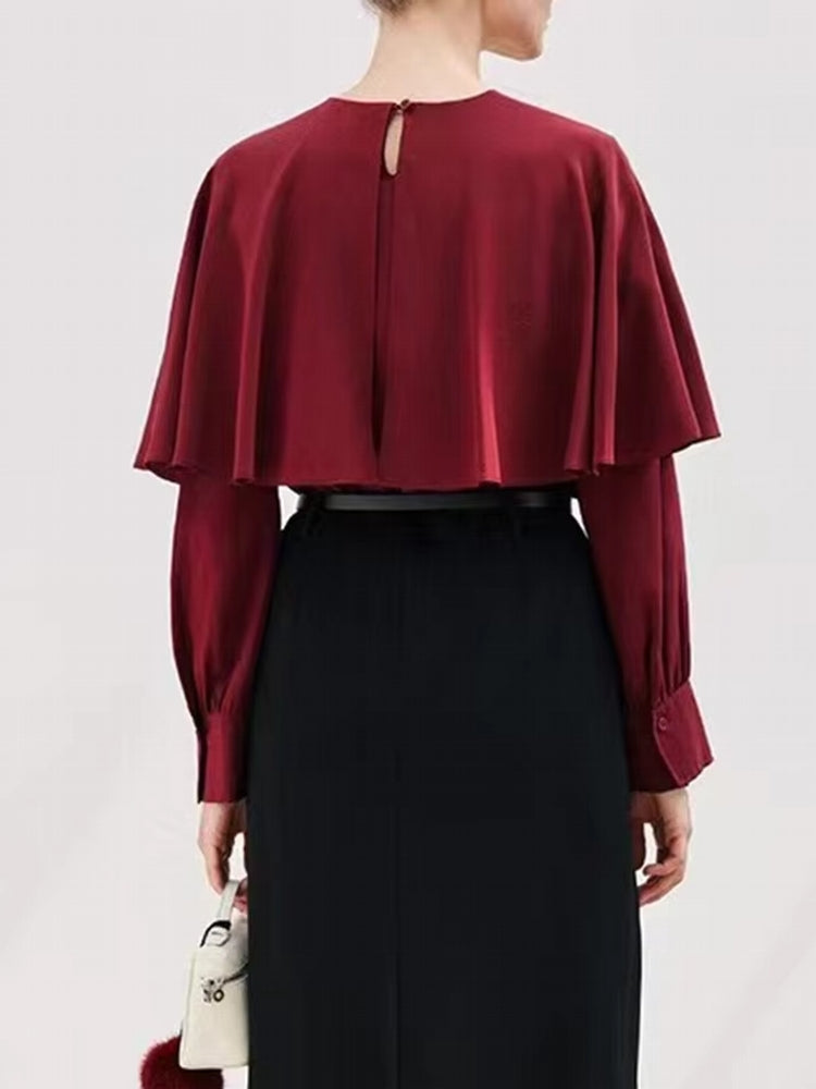 Långärmad T Shirt Dam i Mjuk Bomull och Polyester – Trendig Rund Hals, Neutrala Färger, Perfekt för Avslappnade och Halvformella Tillfällen 4