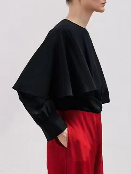 Långärmad T Shirt Dam i Mjuk Bomull och Polyester – Trendig Rund Hals, Neutrala Färger, Perfekt för Avslappnade och Halvformella Tillfällen 6