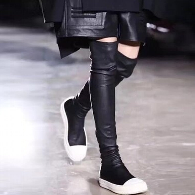 Kvinnors Ankelstövlar Mikromaskläder Platt Gummisula-1