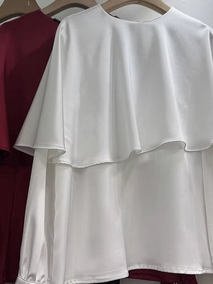 Långärmad T Shirt Dam i Mjuk Bomull och Polyester – Trendig Rund Hals, Neutrala Färger, Perfekt för Avslappnade och Halvformella Tillfällen 2