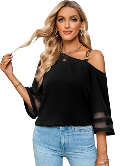 Variant image for Kvinnors Axeltopp En-Axel Trompetärm Polyester-5