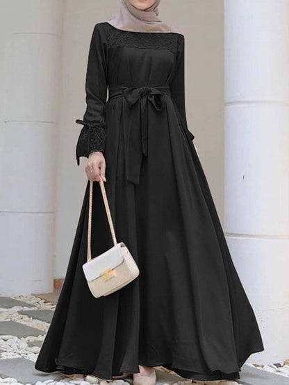 Maxiklänning Dam Långärmad Polyester Elegant Lång Klänning 3