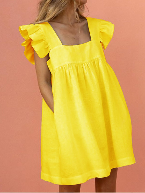 Variant image for Fina Dam Klänningar Midi Klänning Kvadrat Halsringning Bomull Polyester-9