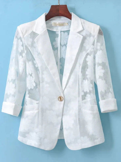 Kvinnors Blazer Elegant Polyester för Kontor 4