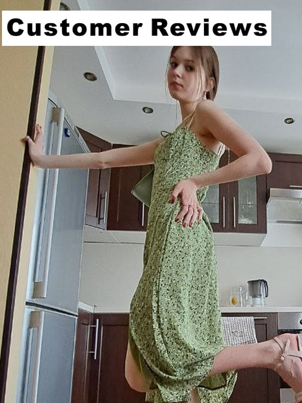 Dam Sommarklänning Blommig Ärmlös A-linje Chiffong-5